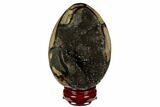 Septarian Dragon Egg Geode - Black Crystals #177413-1